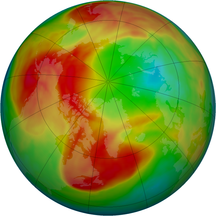 Arctic ozone map for 08 March 2007